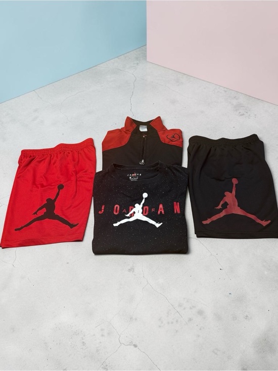 Jordan Other - Jordan Kids Red and Black Athletic Shorts and Tee Set